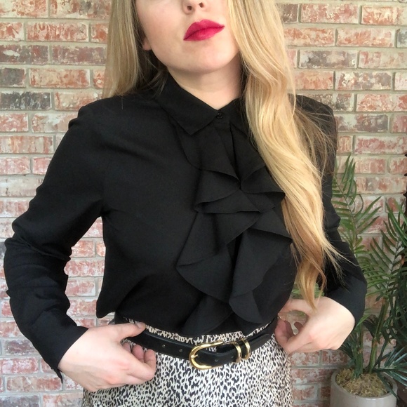 Karl Lagerfeld Tops - KARL LAGERFELD PARIS Ruffle Front Blouse